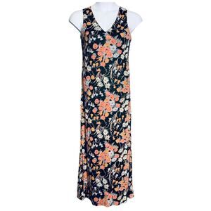 Vintage Fritzi Sleeveless Maxi Dress w/ Jacket Blouse Large 13/14 Jersey Print